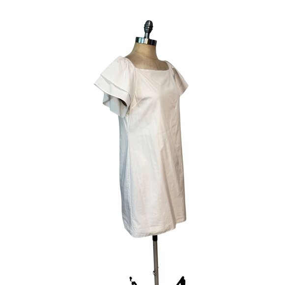 Alice + Olivia White Short Dress With Ruffle Sleeves Medium fits Small - Picture 2 of 4